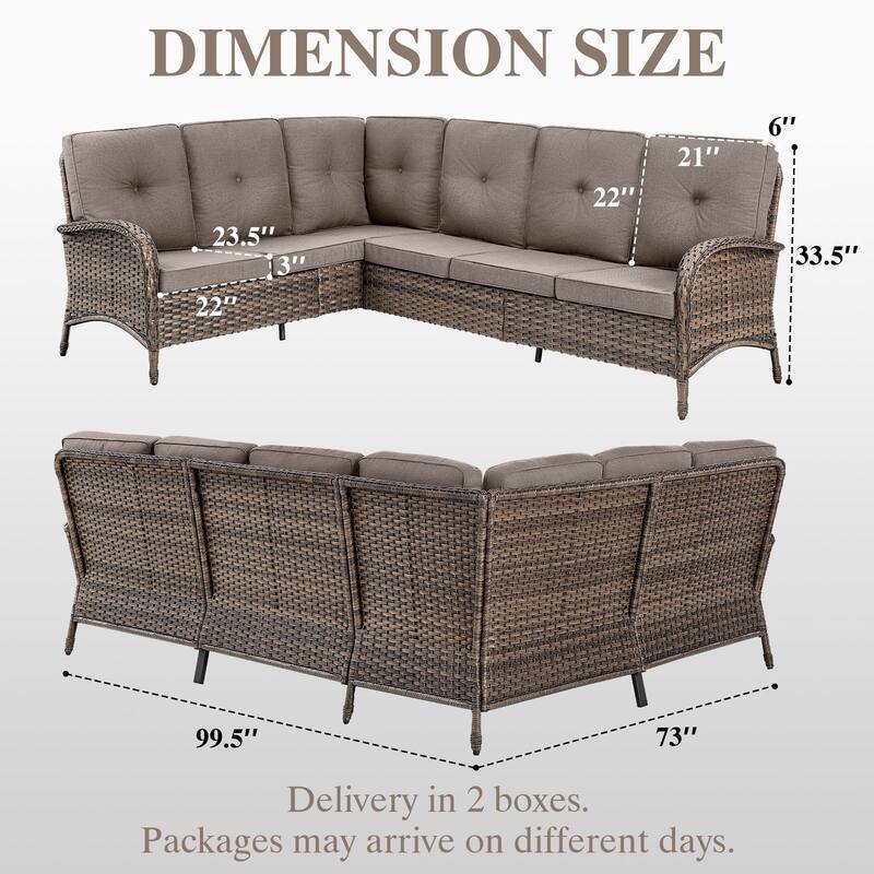 Outdoor PE Rattan Patio Conversation Set