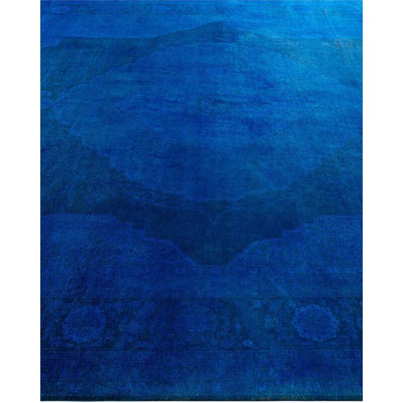 Fine Vibrance One-of-a-Kind Hand-Knotted Area Rug - Blue, 9' 1" x 12' 6" - 9' 1" x 12' 6"