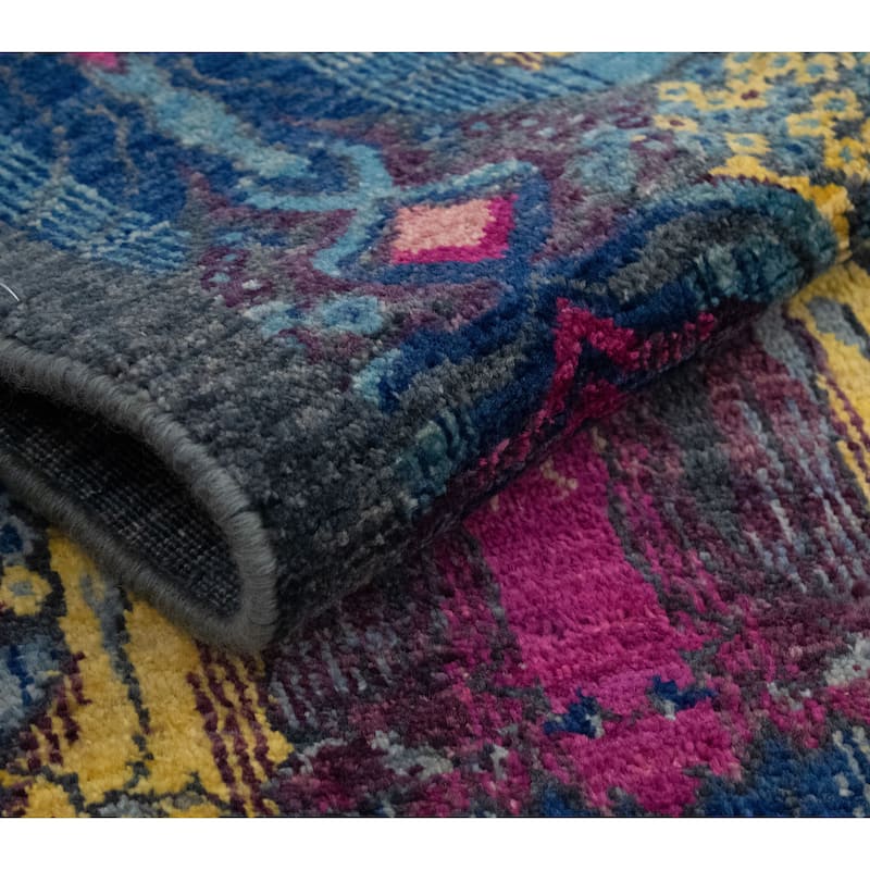 Noori Rug Fine Chobi Basan Charcoal/Blue Rug - 4'2" x 6'4"