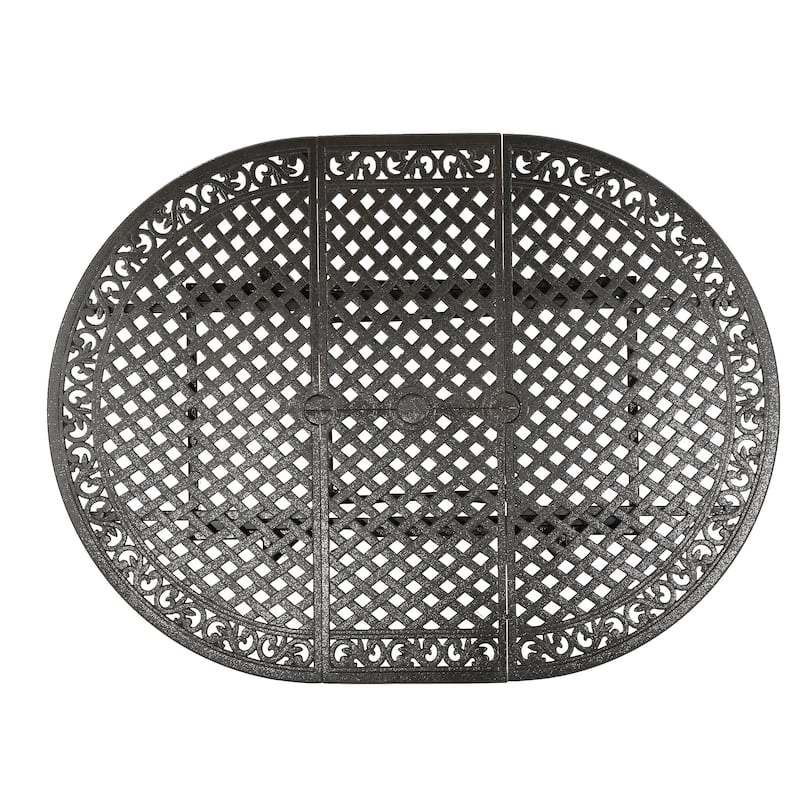 Outdoor Expandable Aluminum Dining Table for 4-6 People,Hammered Bronze Finish for Dining Room,Kitchen