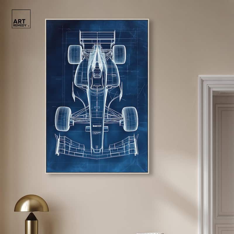 Race Car Blueprint Canvas by Art Remedy