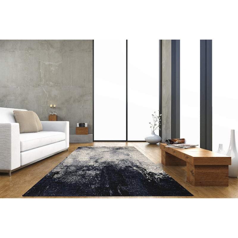 Noori Rug Lagoon Alice Distressed Abstract Modern Area Rug - 7'10" x 10'0" - Blue/Grey