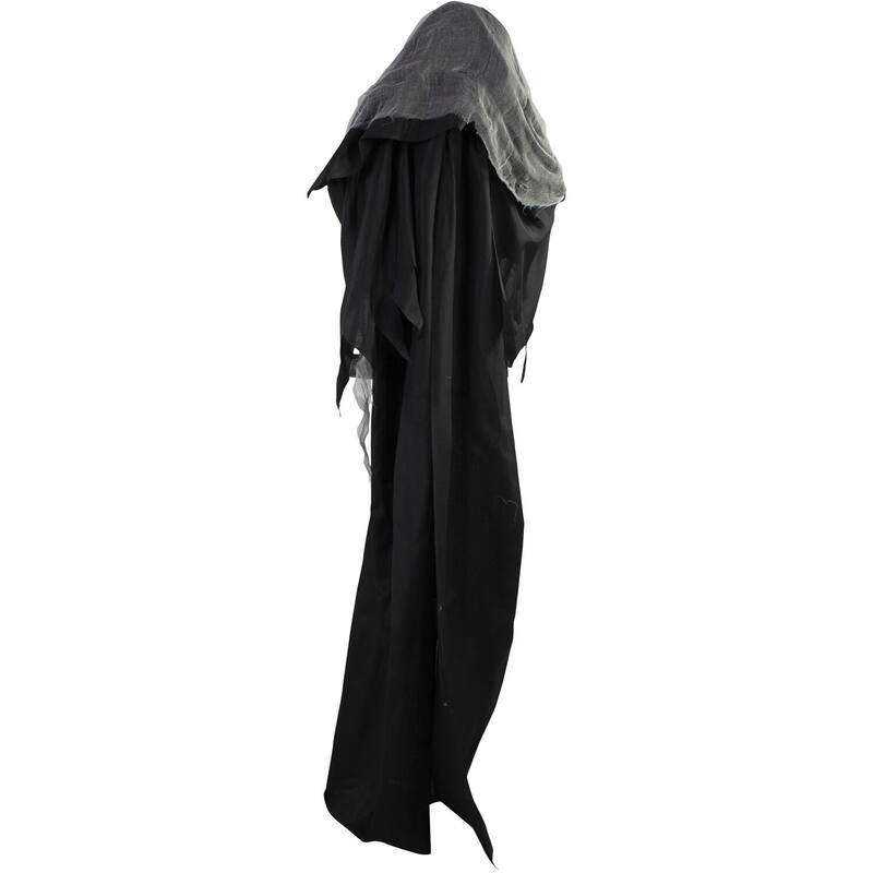 Life-Size Animatronic Skeleton Reaper with Lights and Sound, Indoor/Covered Outdoor Halloween Decoration