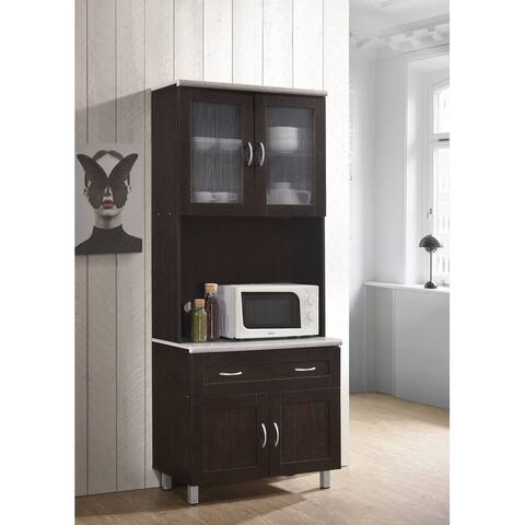 Tall Kitchen Cabinet, Chocolate-Grey