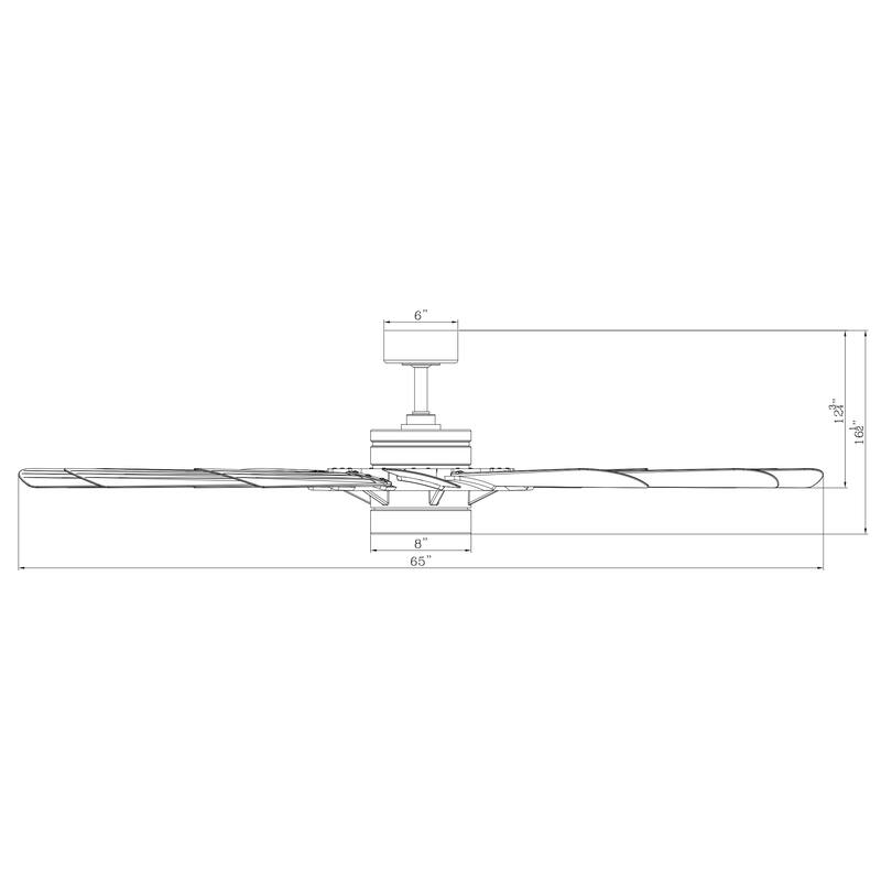 Windmill Indoor Outdoor 12-Blade Smart Ceiling Fan 65in with 3000K LED and Remote Control-REMOVE FINISH - 65
