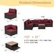 preview thumbnail 19 of 66, EROMMY 6/7 Piece Modular Outdoor Rattan Sofa Set, All-Weather Wicker Patio Furniture with Storage Table, Cushions & Pillows