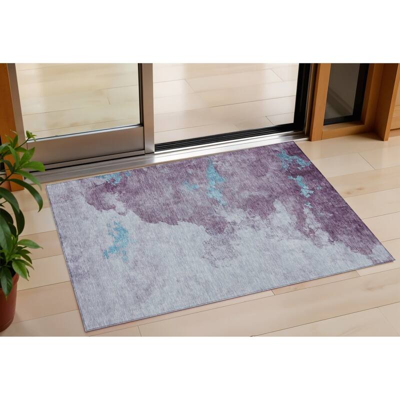 HomeRoots Abstract Transitional Rectangle Outdoor Rug - 3' x 5'