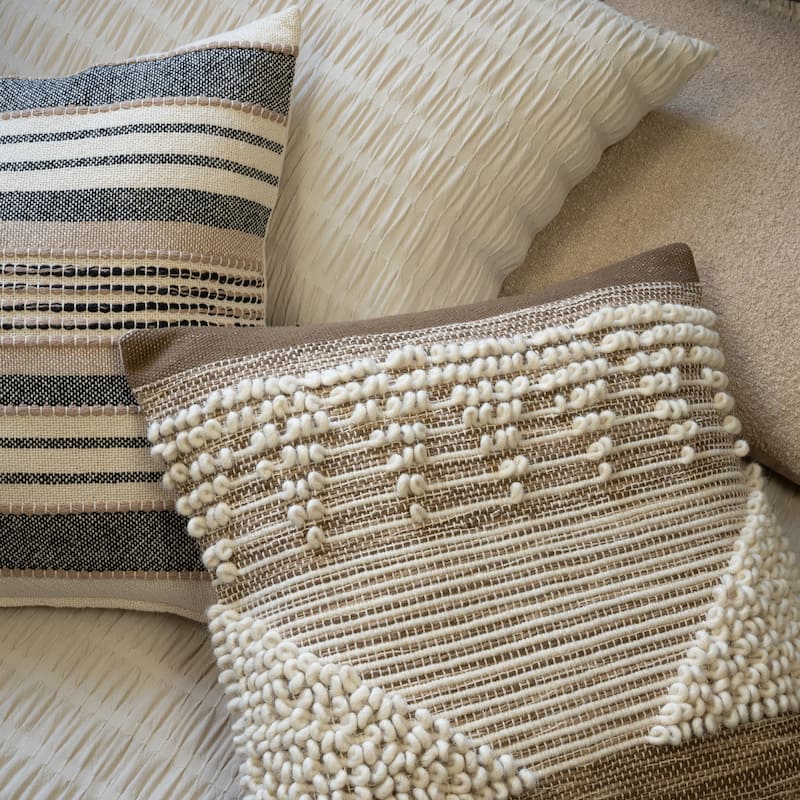 Indigo Road by Egypt Sherrod Chez Knotted Stripe Cotton Rich 1-Piece Decorative Pillow