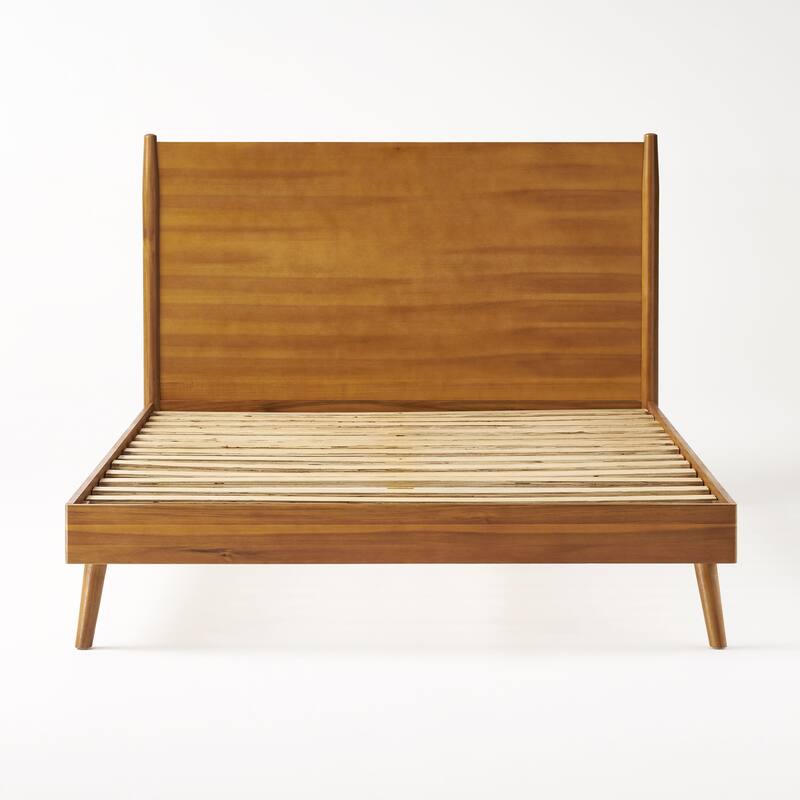 Christopher Knight Home - Rosita Mid-Century Solid Wood Platform Bed with Sleek Splayed Legs