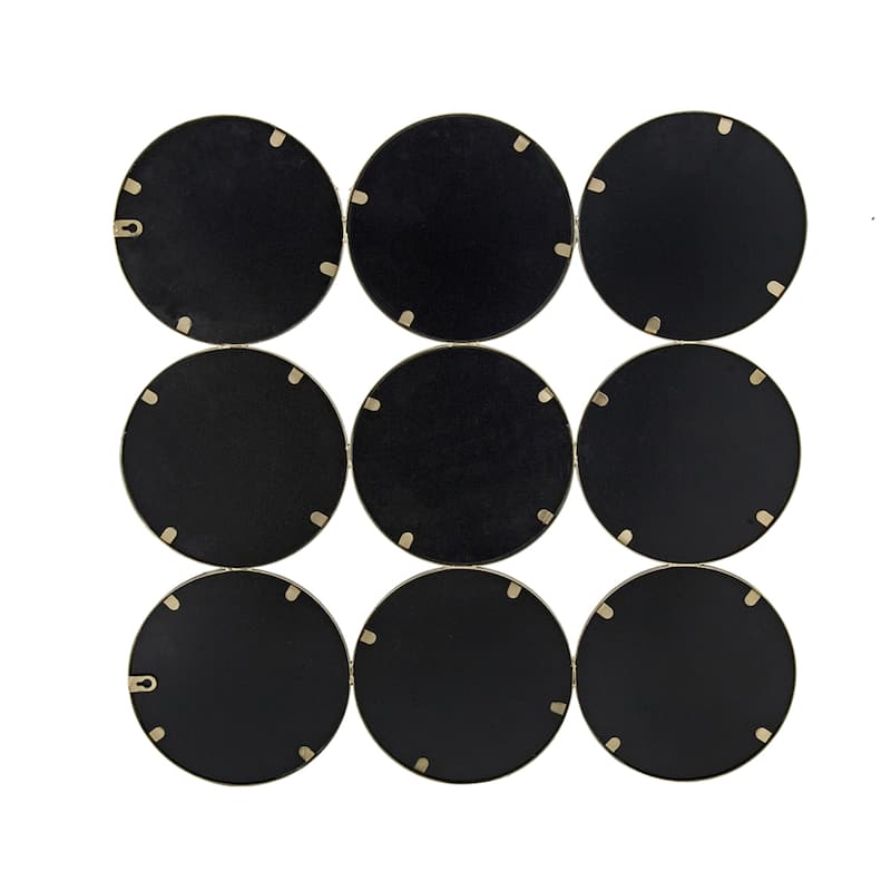 Circles Metal Framed Square Wall Mirror - 27.25" - Gold