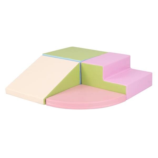 slide 2 of 17, 4-Piece Climb and Crawl Foam Block Play Set for Kids Pink