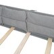 preview thumbnail 11 of 16, Wood Full Size Upholstered Platform Bed with Guardrail and Pillow