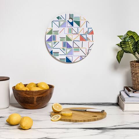 Marta Barragan Camarasa Abstract Forms Of Lines 78T Made To Order Cutting Board Round 11.5"