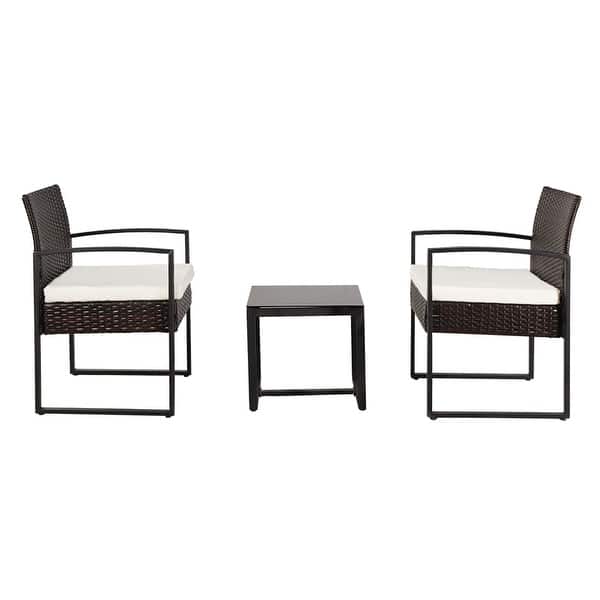 Shop Patio Set Outdoor Balcony Three Piece Rattan Chair Mini Leisure Set On Sale Overstock 31762755