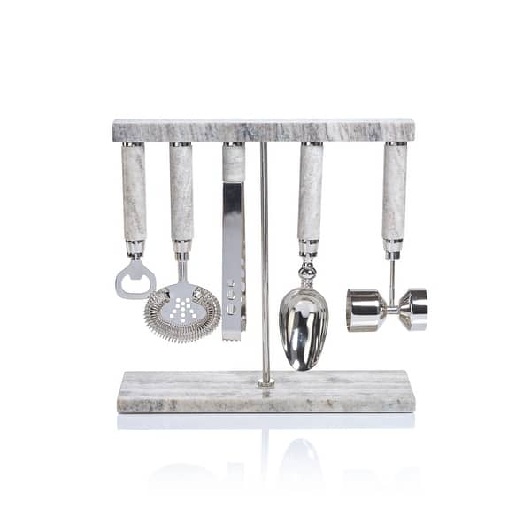 slide 2 of 2, Marbella 5-Piece Marble Bar Tool Set