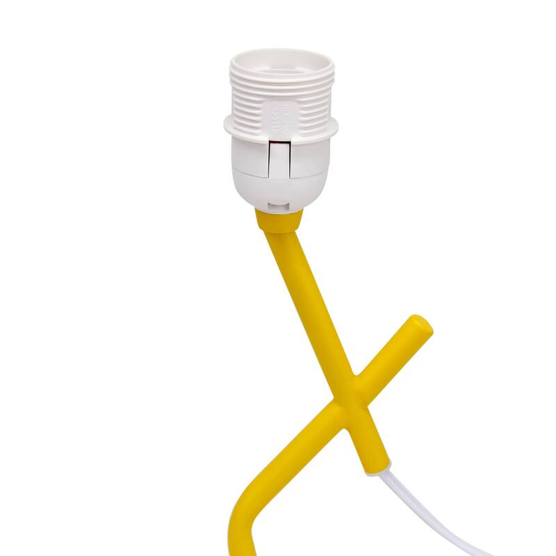 Abstract Angular Table Lamp with Drum Shade - 17" - Yellow