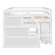 preview thumbnail 12 of 18, Full Size Loft Bed with Retractable Writing Desk and 3 Drawers, White
