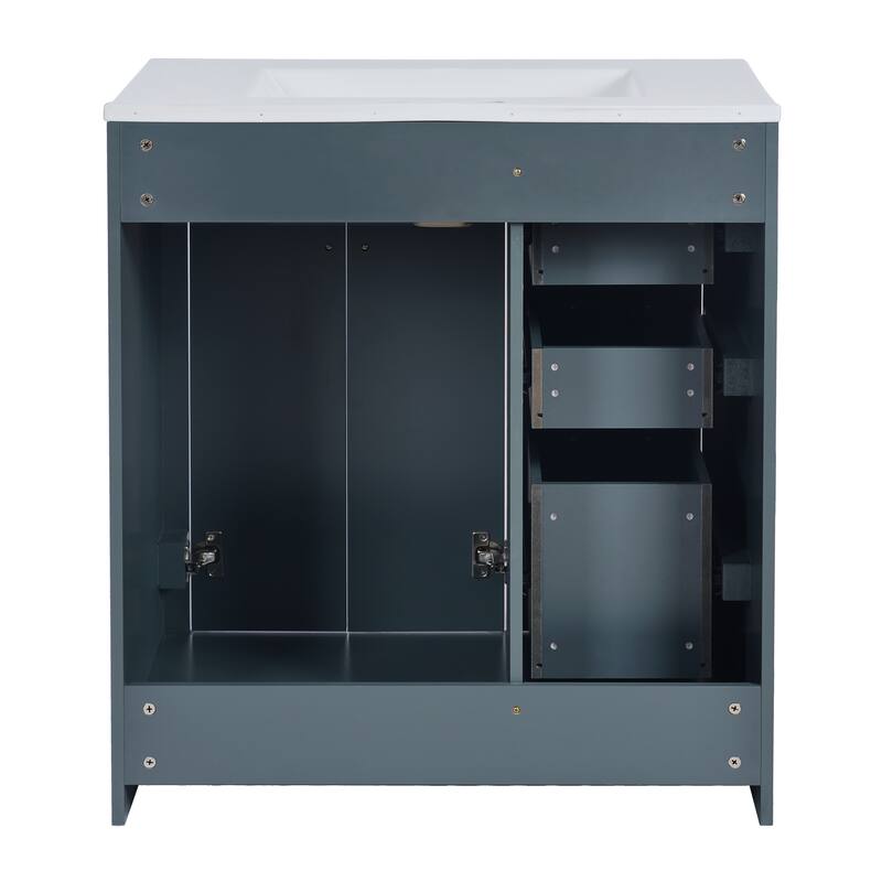 Bathroom Vanity with Sink, Vanity Set with Undermount Sink, Bathroom Storage Cabinet with 3 Drawers and Soft-Closing Doors