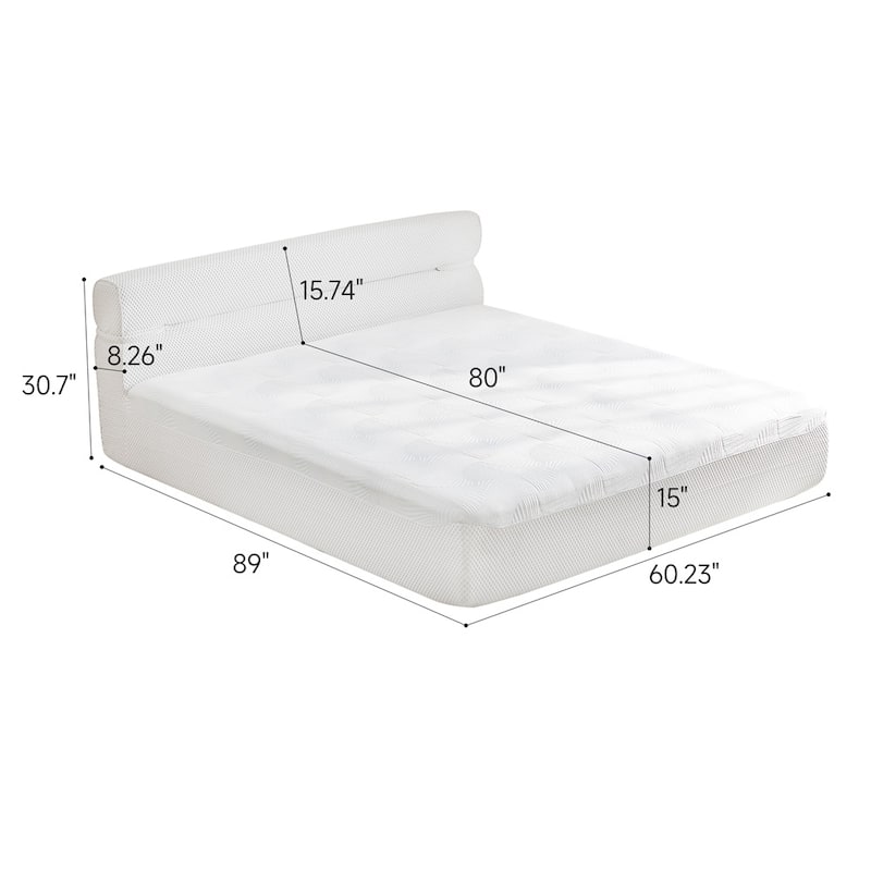 Compressed Integrated Bed A-QUEEN,Frame & Mattress,Cooling & Breathable Mattress