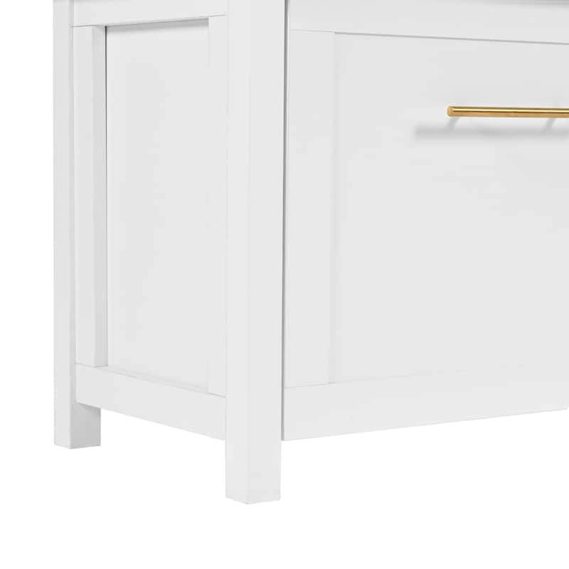 Roomfitters Mudroom 4-in-1 Hall Tree with Storage Bench, Versatile Coat Rack with 6 Golden Hooks and Multiple Storage Sections
