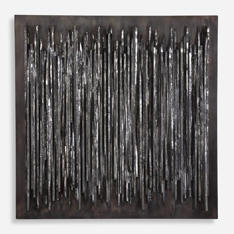 Wooden Square Wall Decor - 40" - Fossil Gray