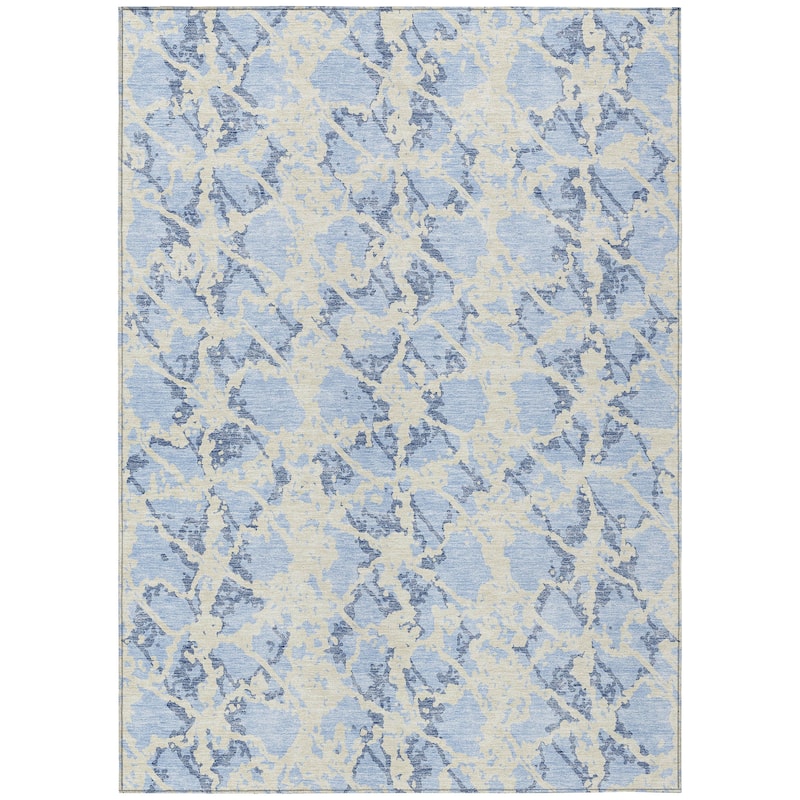 Machine Washable Indoor/ Outdoor Abstract Modern Chantille Rug