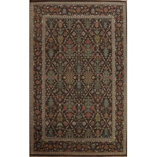 Vegetable Dye Traditional Agra Oriental Area Rug Handmade Wool Carpet - 9'4" x 13'10"
