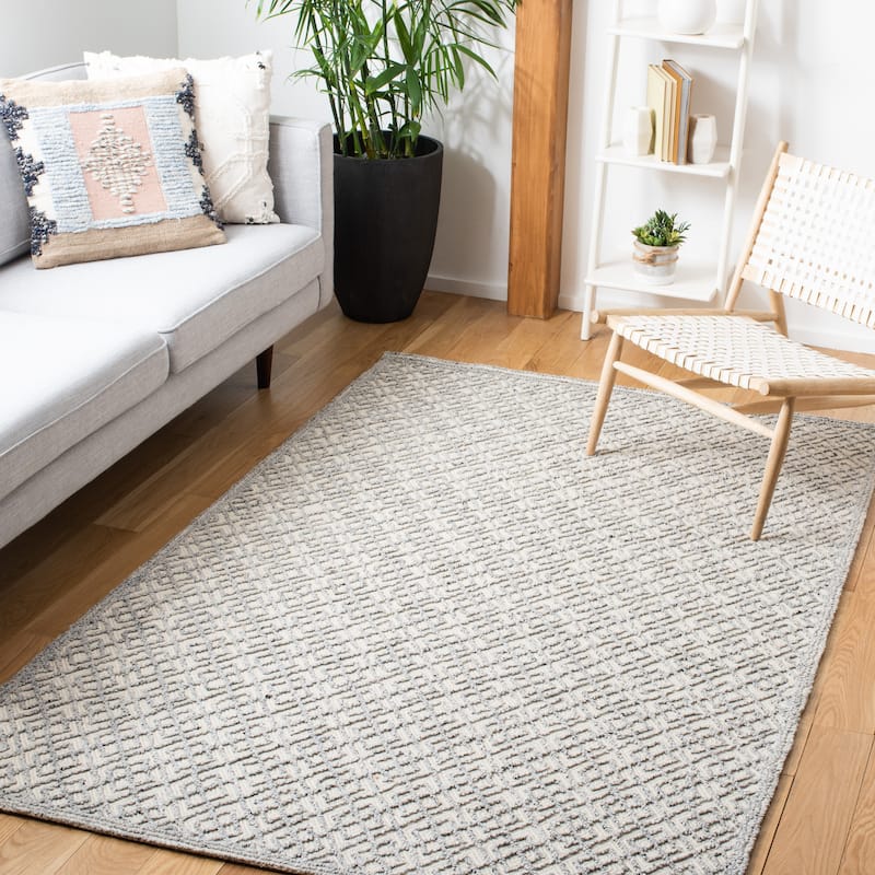 SAFAVIEH Handmade Trace Toyo Wool & Viscose Rug - Grey/Beige - 8' x 10'