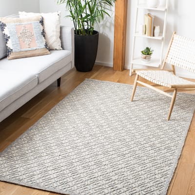 SAFAVIEH Handmade Trace Toyo Wool & Viscose Rug - Grey/Beige - 8' x 10'