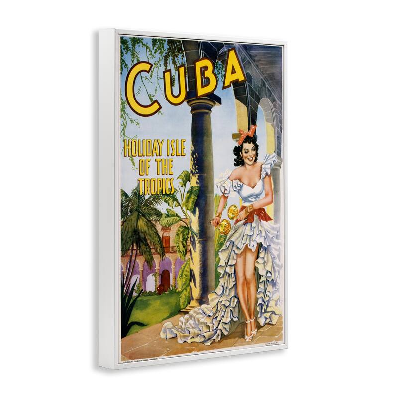 Stupell Cuba Travel Advertisement Framed Giclee Art Design By Marcus Jules