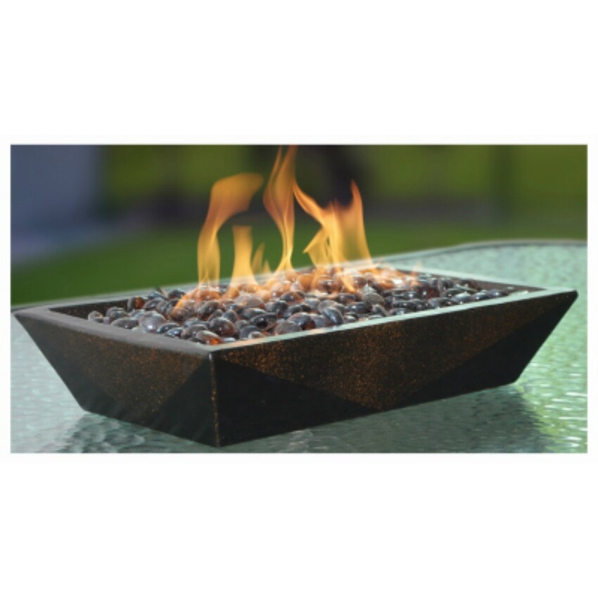 Bond 50660 Rectangle Steel Table Fire Pit with LavaGlass Norite 15000 BTU