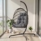 preview thumbnail 51 of 53, Oversized 1-Person Foldable Hanging Egg Chair - Wicker Swing Chair with Stand, Portable for Indoor Outdoor Patio