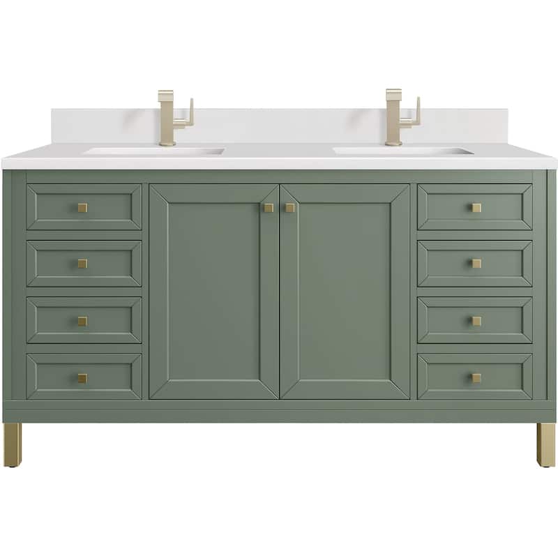 James Martin Vanities 503-V60D-1WZ Chicago 60" Free Standing Double - Smokey Celadon