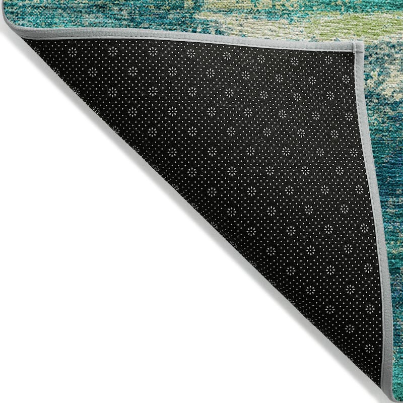 Machine Washable Indoor/ Outdoor Abstract Modern Chantille Rug