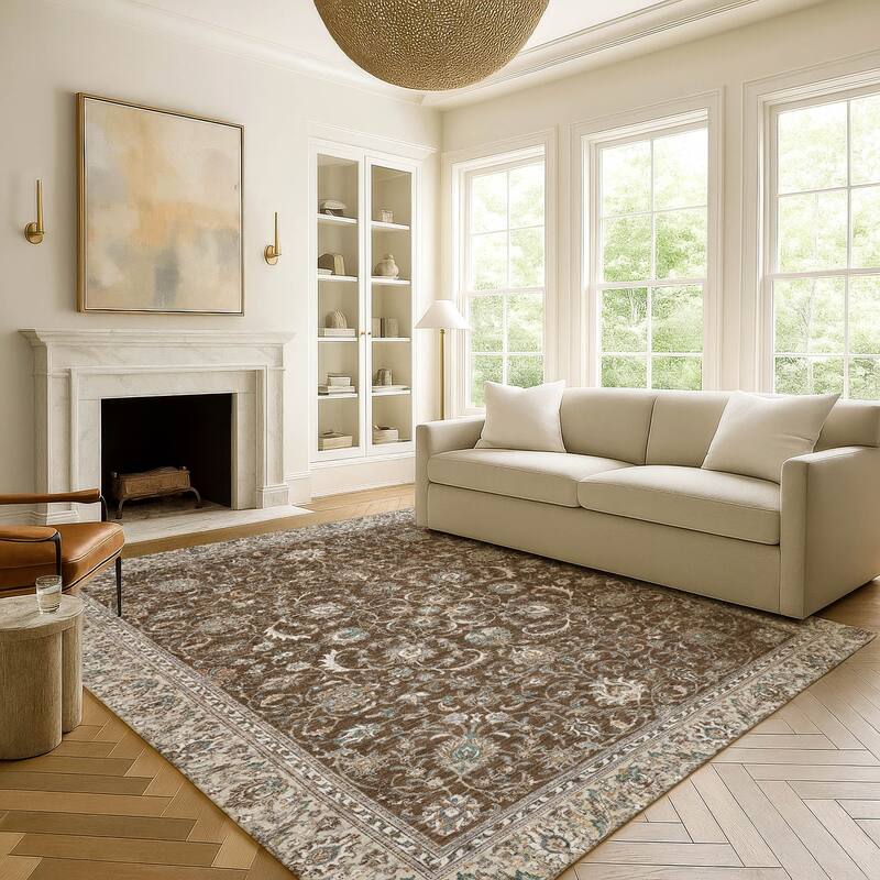 Machine Washable Indoor/ Outdoor Traditional Arvada Chantille Rug