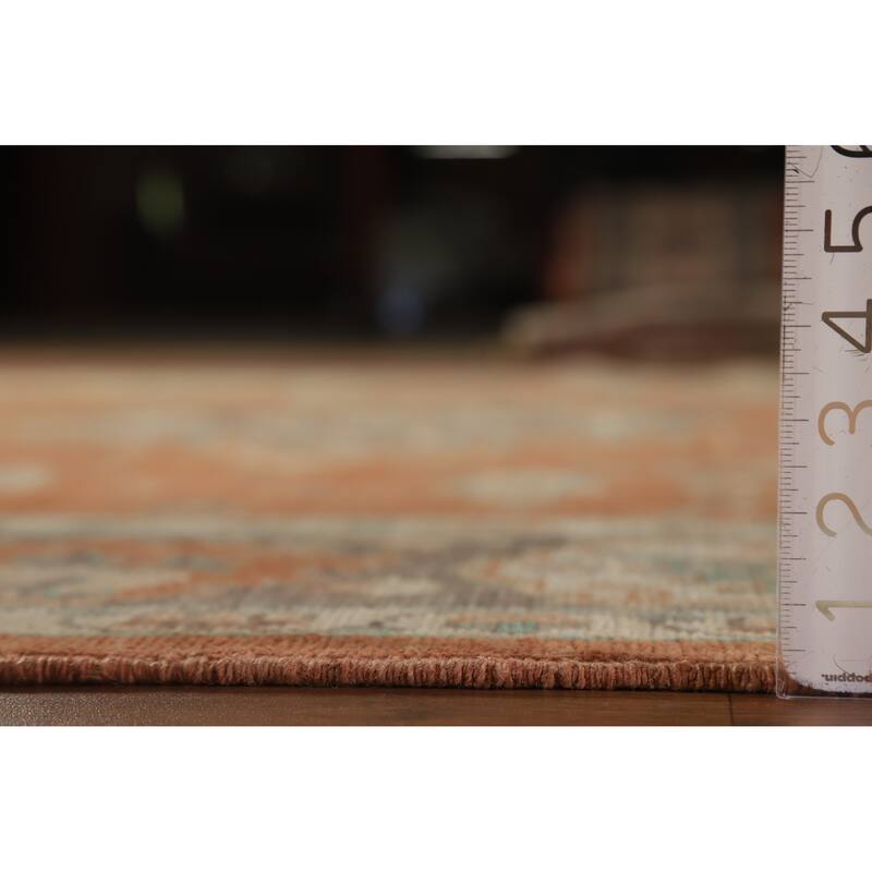 Hand Knotted Oriental 100% Wool Carpet Transitional Medallion Oranges & Rust Oushak Area Rug - 10' 1'' X 8' 5''