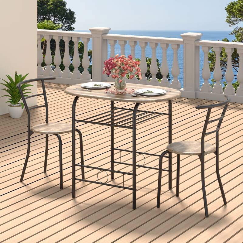 Space-Saving Dining Table Set,Ideal for Small Spaces - Featuring a Stylish Faux Marble or Wood Grain Table with Modern Chairs
