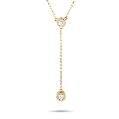 Yellow Gold 0.20ct Diamond Necklace ANK-15788 Length 15 Inch