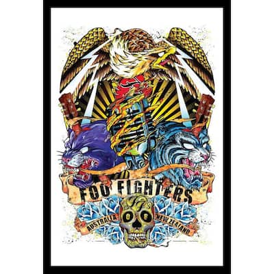 Foo Fighters Down Under Tour Framed Poster - 24 x 36 Inch