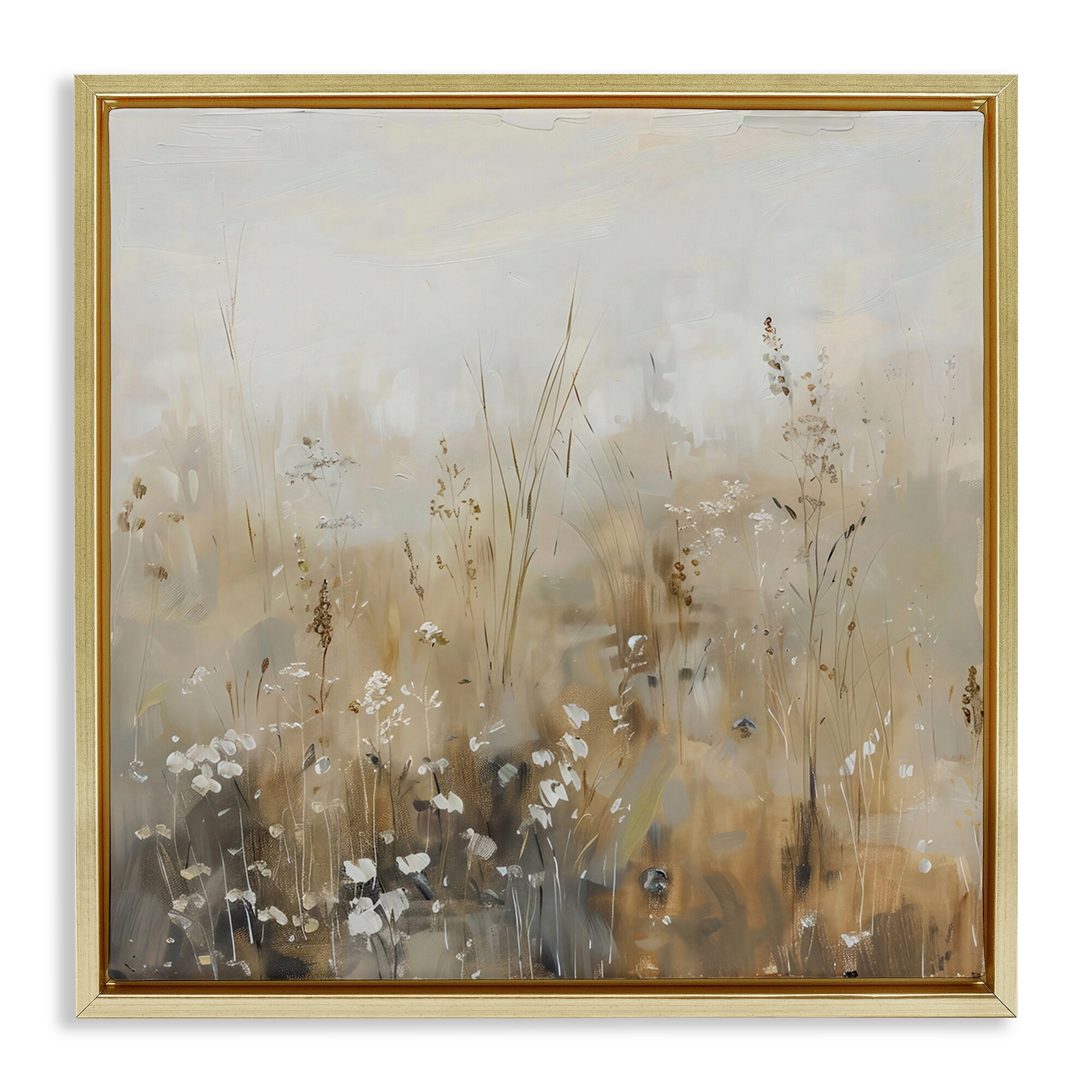 Stupell Wildflower Brush Abstraction Framed Floater Canvas Wall Art Design By LSR Creative Studio