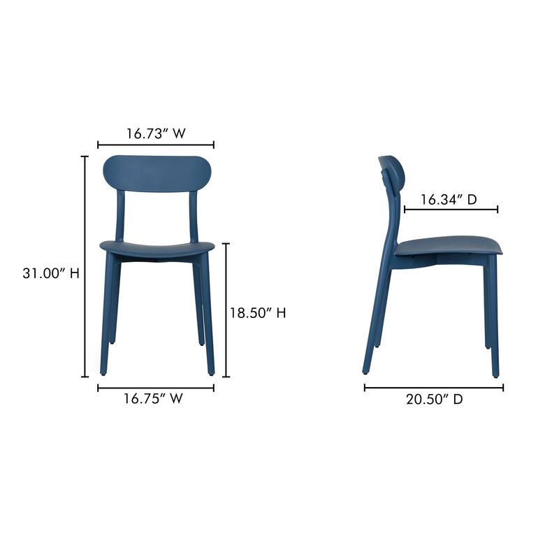 NADAAL STUDIOS Vance, Patio Dining Chairs, Black, Set of Two - 16.75 X 20.5 X 31