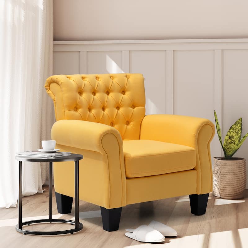 Accent Club Chair Comfortable Single Sofa Chair Indoor Seating with Arms & Padded Seat