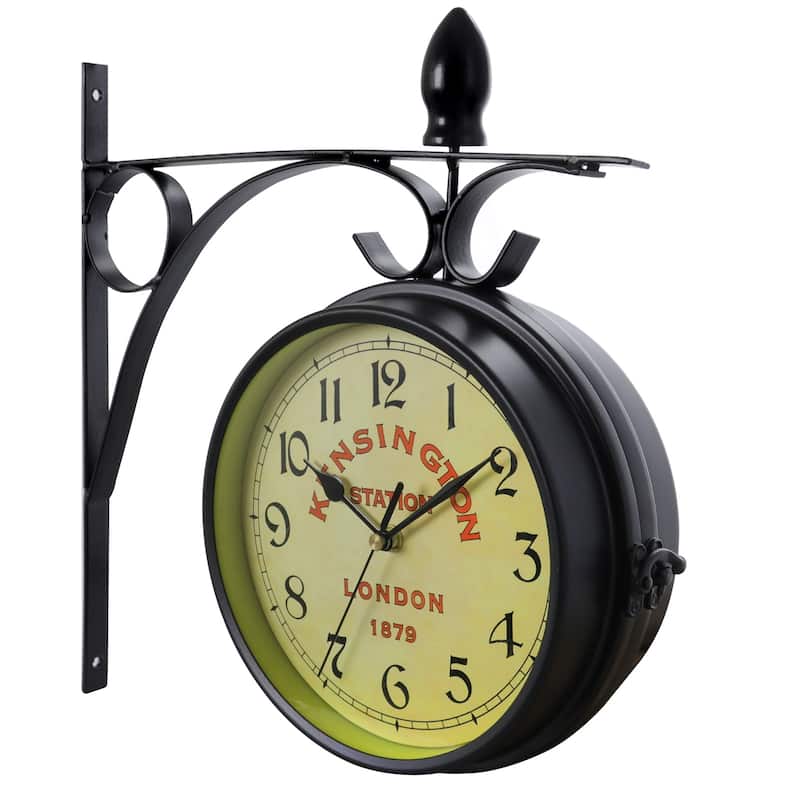 Bedford Clock Collection Double Sided Wall Mount Station Clock