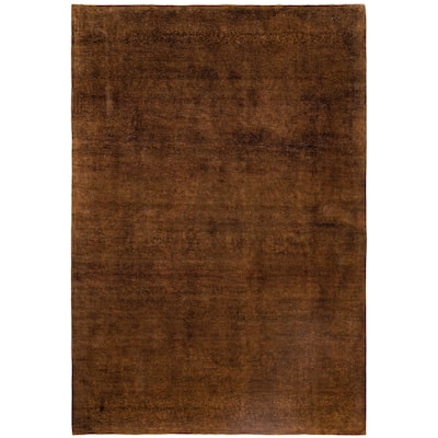 Overdyed One-of-a-Kind Hand-Knotted Area Rug - Brown - 6' 1" x 9' 1"