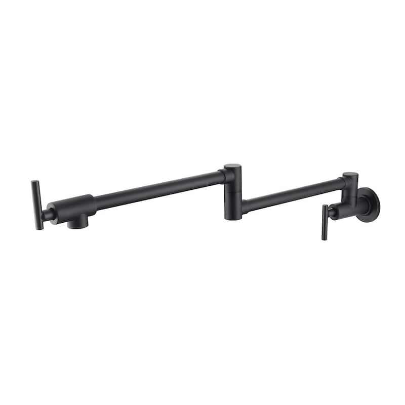 Pot Filler Faucet Wall Mount Folding Kitchen Sink Faucet Double Joint Swing Arm Articulating Commercial Double Handle Taps