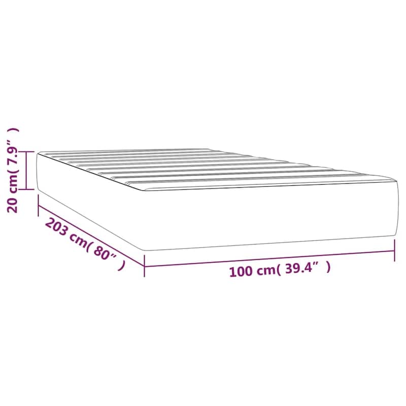 vidaXL Spring Mattress Bed-in-a-Box Single Bed Foam Mattress Medium Hardness