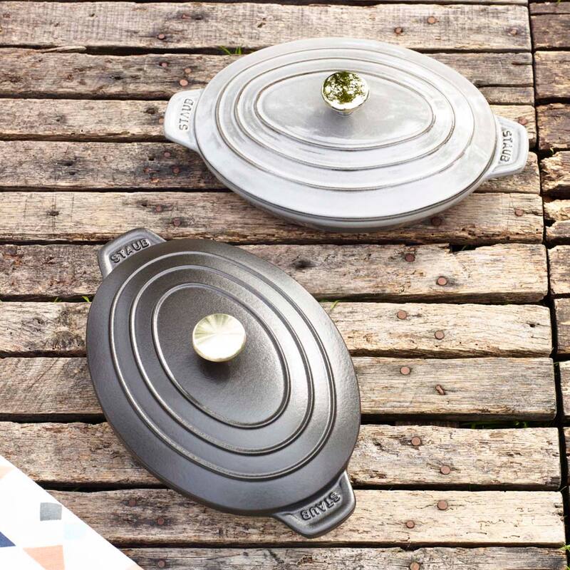 STAUB Cast Iron 9-inch x 6.6-inch Oval Covered Baking Dish - 9" x 6.6"