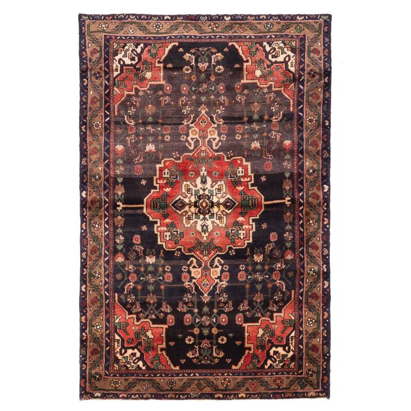 ECARPETGALLERY Hand-knotted Anadol Black Wool Rug - 3'11 x 6'1