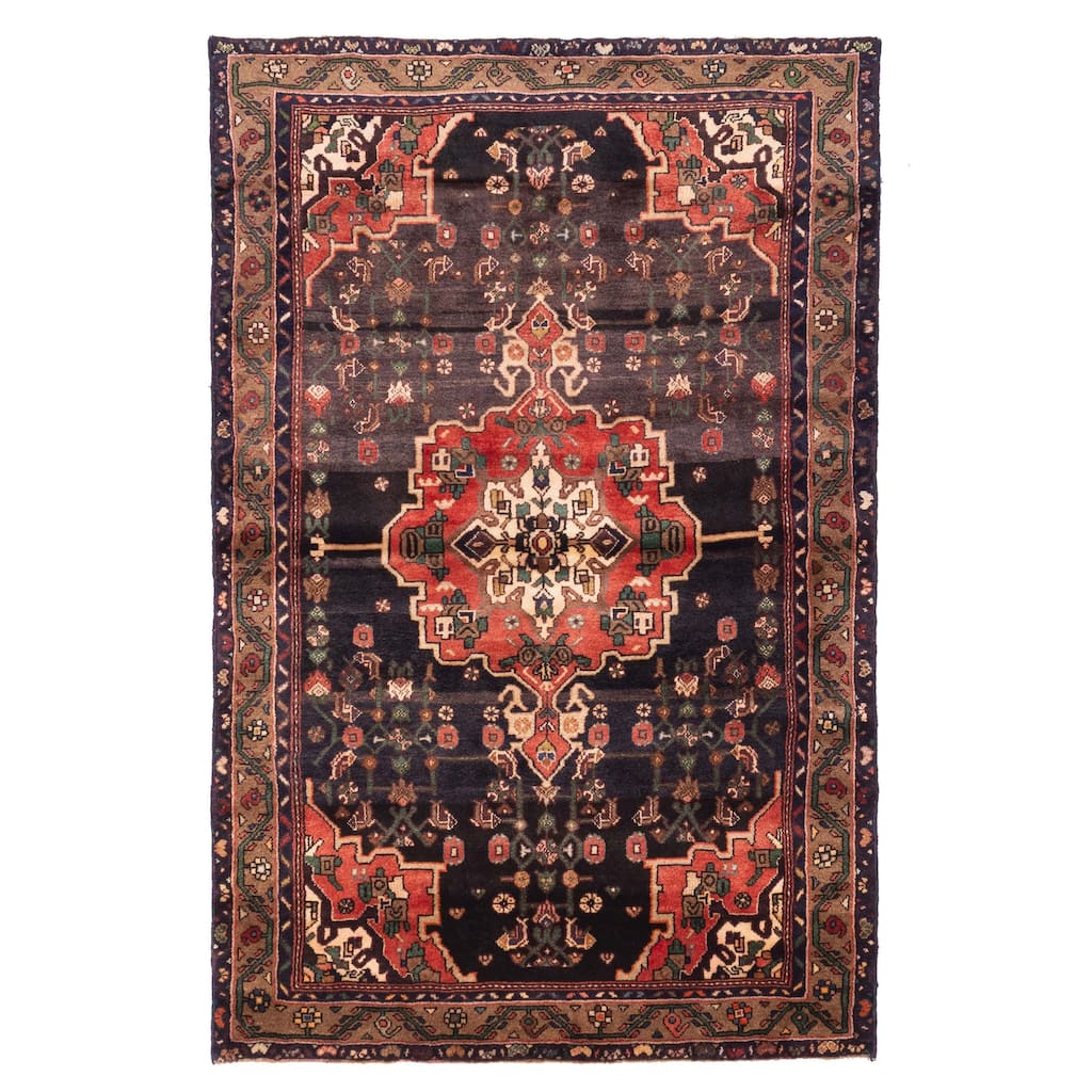 ECARPETGALLERY Hand-knotted Anadol Black Wool Rug - 3'11 x 6'1