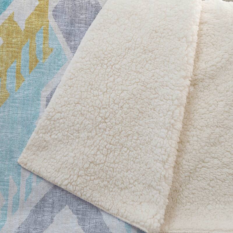 Premium Machine Washable ASB108 Sherpa Boho Global Throw Blanket